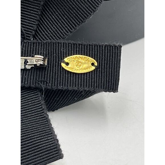 Chanel Authenticated COA Round Black Ribbon Pink Seed Bead Accent Rare Brooch - Picture 9 of 12